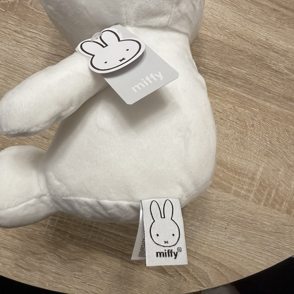 MIFFY White 14" Stuffed Plush w/ Hawaiian Floral Pink‎ Plumeria Flower Hair Clip - Picture 6 of 12